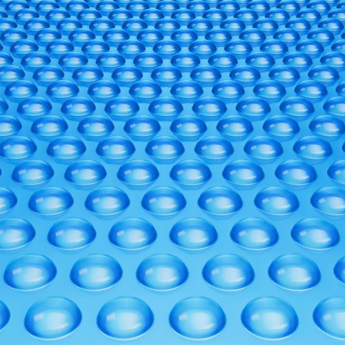 Blue 10 ft round 15 mil solar pool cover with bubble pattern.