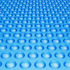 Blue 10 ft round 15 mil solar pool cover with bubble pattern.