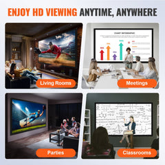 Projector Screen Fixed Frame 100inch Diagonal 16:9 4K HD Movie Projector Screen with Aluminum Frame Projector Screen Wall Mounted for Home Theater Office Use