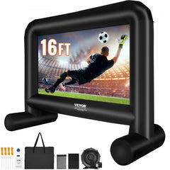 Inflatable Movie Screen, 16 FT（192inch） Inflatable Projector Screen for Outside with Blower and Carrying Bag, Front/Rear Projection, Oxford Fabric Blow Up Screen for Outdoor Parties Backyard Movie Night