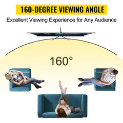 Tripod Projector Screen with Stand 60 inch 16:9 4K HD Projection Screen Stand Wrinkle-Free Height Adjustable Portable Screen for Projector Indoor & Outdoor for Movie, Home Cinema, Gaming, Office