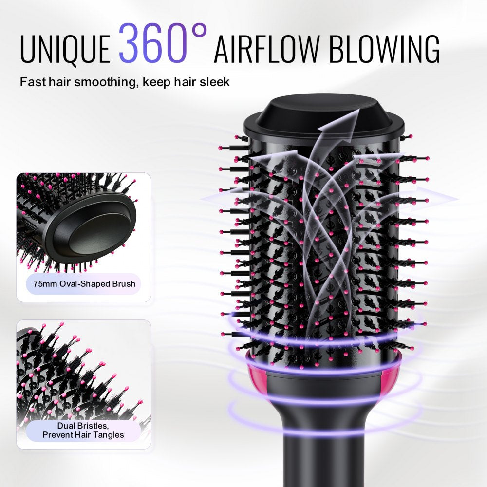Hair Blow Dryer Brush Ionic Hair Dryer and Styler with 2.95" Oval Barrel
