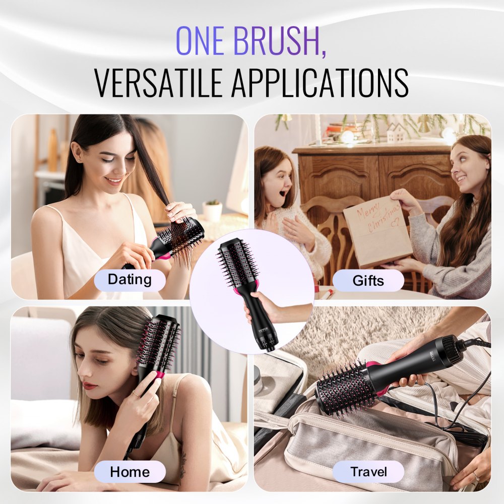 Hair Blow Dryer Brush Ionic Hair Dryer and Styler with 2.95" Oval Barrel