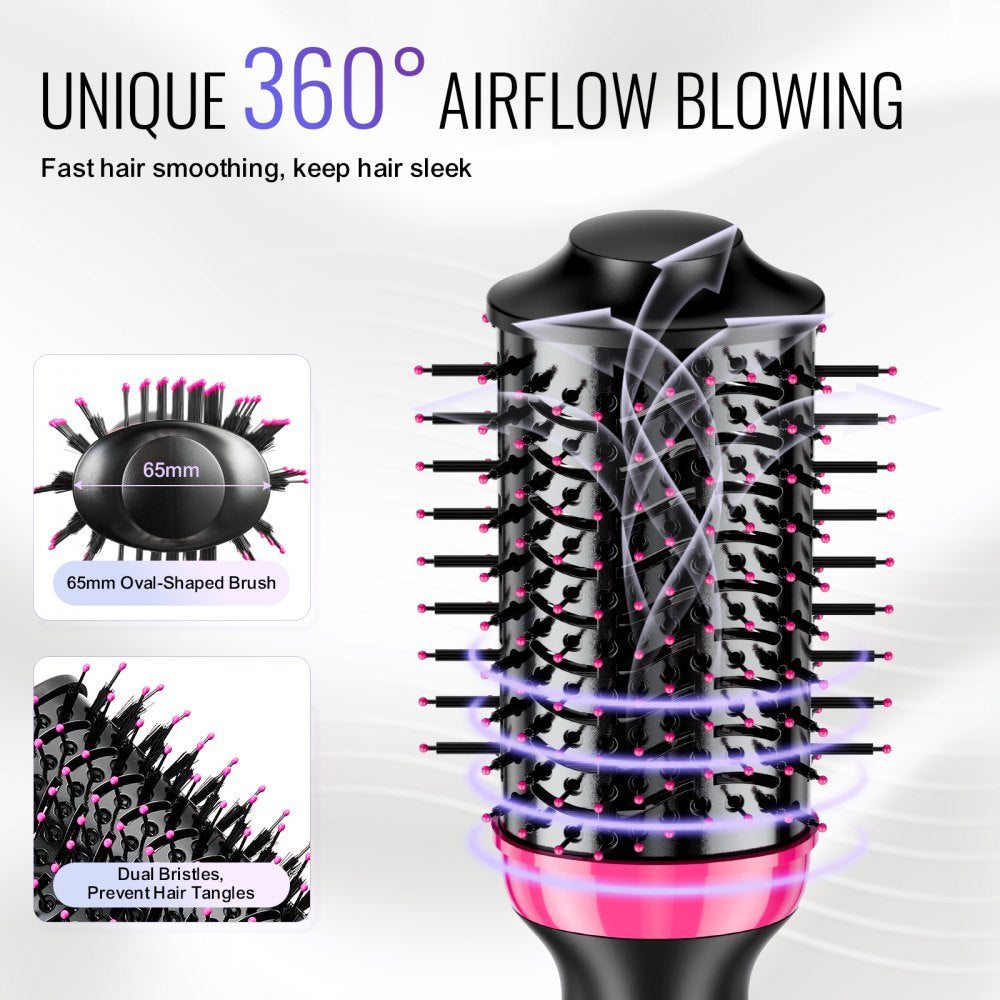 Hair Blow Dryer Brush Ionic Hair Dryer and Styler with 2.56" Oval Barrel