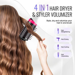 Hair Blow Dryer Brush Ionic Hair Dryer and Styler with 2.56" Oval Barrel