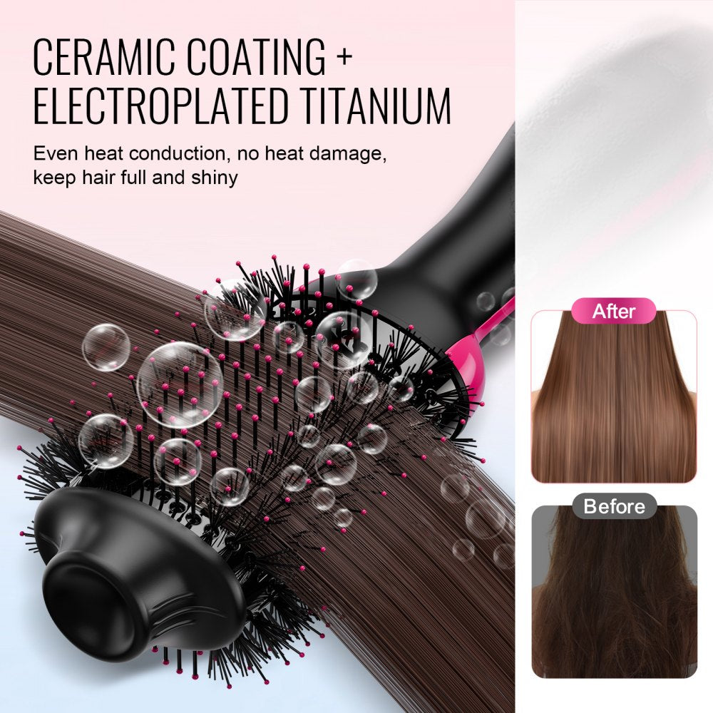Hair Blow Dryer Brush Dual Voltage Hot Air Styler with 2.95" Oval Barrel