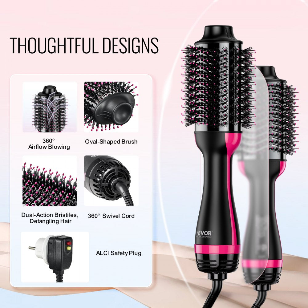 Hair Blow Dryer Brush Dual Voltage Hot Air Styler with 2.95" Oval Barrel