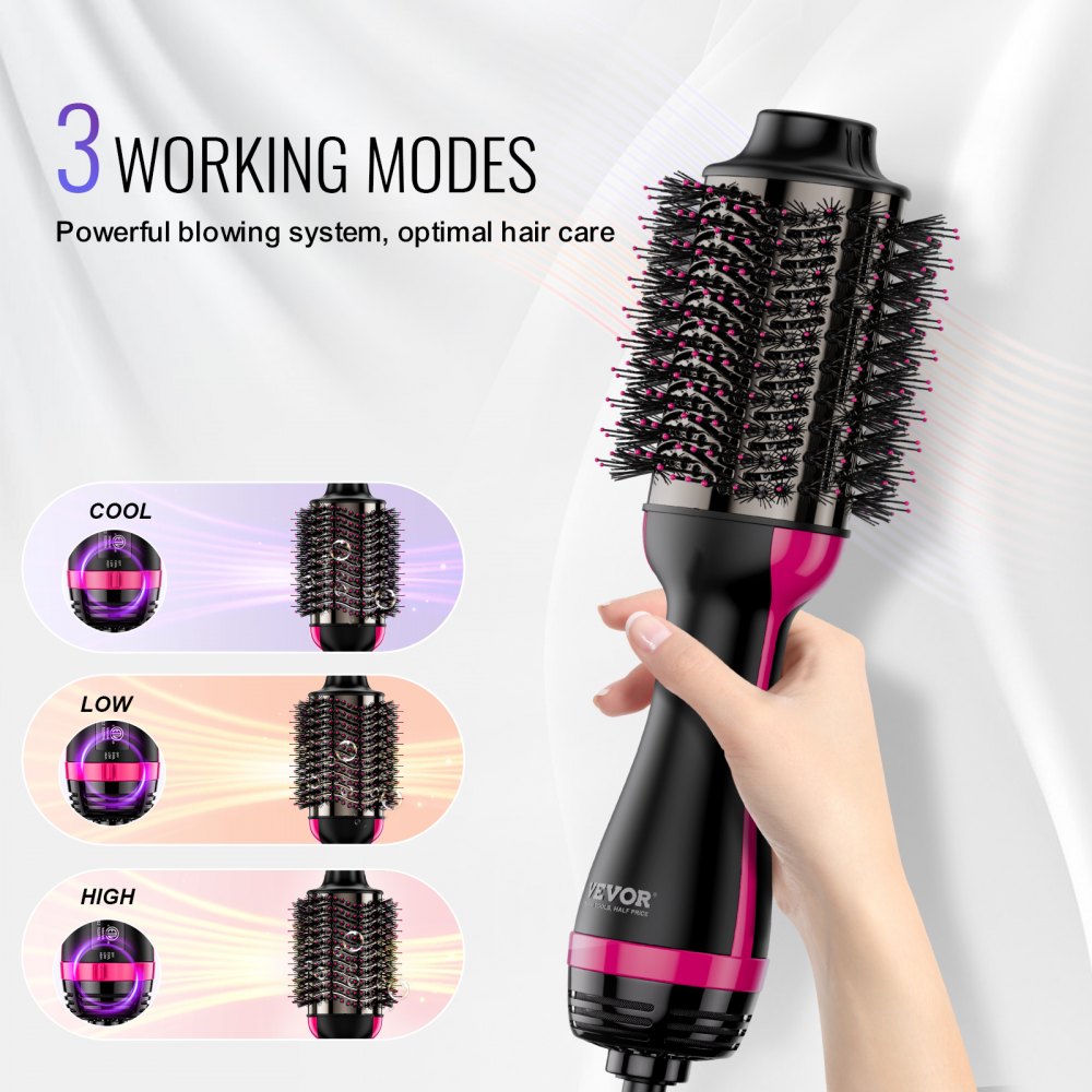 Hair Blow Dryer Brush Ionic Hair Styler Volumizer with 2.95" Oval Barrel
