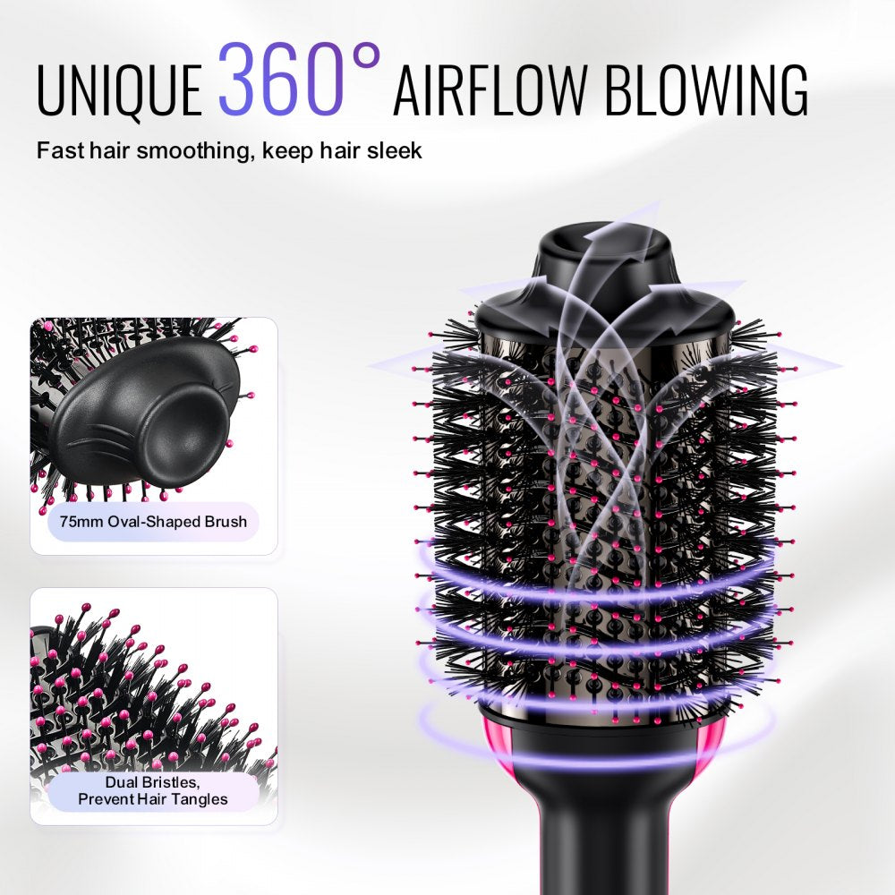 Hair Blow Dryer Brush Ionic Hair Styler Volumizer with 2.95" Oval Barrel
