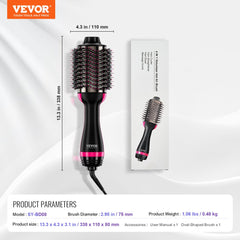 Hair Blow Dryer Brush Ionic Hair Styler Volumizer with 2.95" Oval Barrel