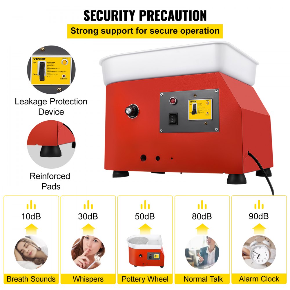Bostome 25cm electric pottery wheel with aluminum turntable and ABS water basin for clay crafting.