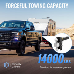 Adjustable Trailer Hitch, 6" Rise & Drop Hitch Ball Mount 2.5" Receiver  22,000 LBS Rating, 2 and 2-5/16 Inch Stainless Steel Balls w/ Key Lock, for Automotive Trucks Trailers Towing