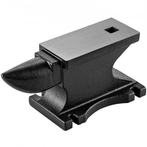 Bostome 100lb cast iron anvil with a polished surface and single horn design for blacksmithing.