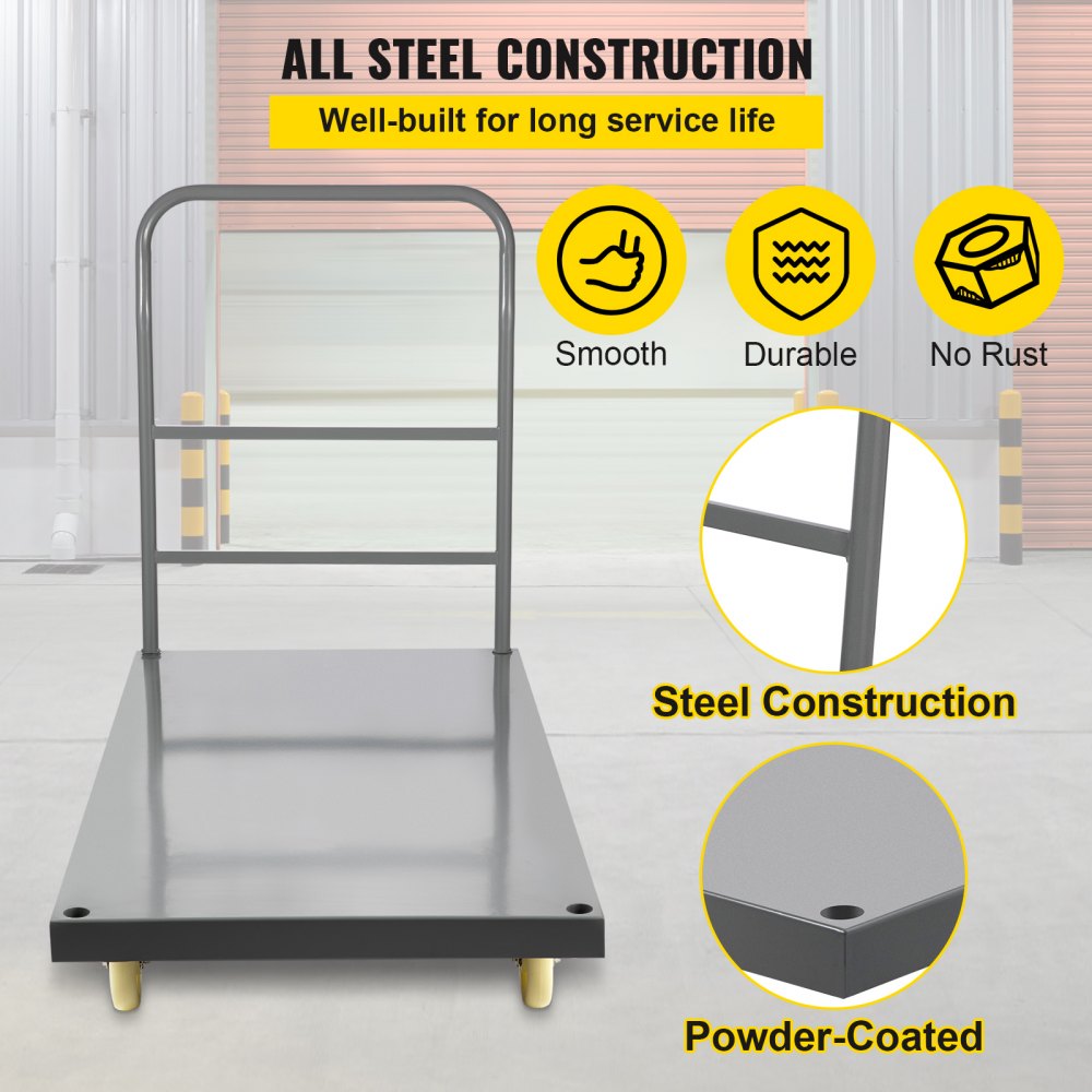 Platform Truck 2000 lbs Capacity 47" x 24" x 32" Flatbed Cart Hand Truck