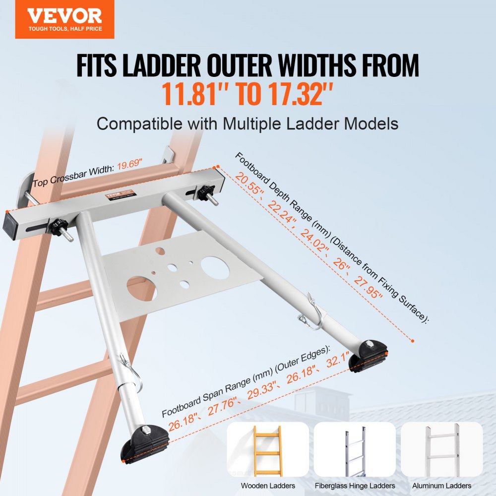 Ladder Stabilizer Adjustable Feet Extension Standoff Heavy Duty Accessory
