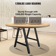 Metal Table Legs 28 x 17.7 inch A-Shaped Desk Legs Set of 2 Heavy Duty Bench Legs w/Polyurethane Coating, Furniture Legs w/ Floor Protectors, Wrought Iron Coffee Table Legs for Home DIY Black
