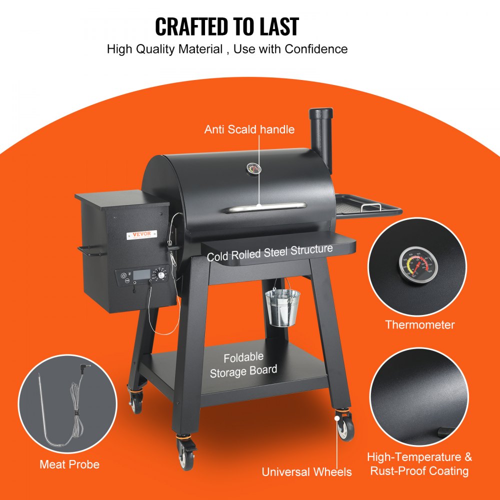53" Heavy Duty Charcoal Grill BBQ Portable Grill with Cart Outdoor Cooking