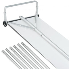 Snow Roof Rake, 30ft Reach Aluminium Roof Shovel with Slide Cloth, Premium 19" Blade Snow Removal Tool, Safe on Roof with Roll Wheels, Anti-Slip Handle, Use for House Roof, Car Snow, Wet Leaves