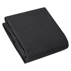 Folded black 15x20ft 4oz non-woven geotextile landscape fabric sheet.