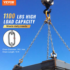 Zinc Plated Proof Coil Chain Carbon Steel Chain Sling 3/16" x 10` 1100 lbs