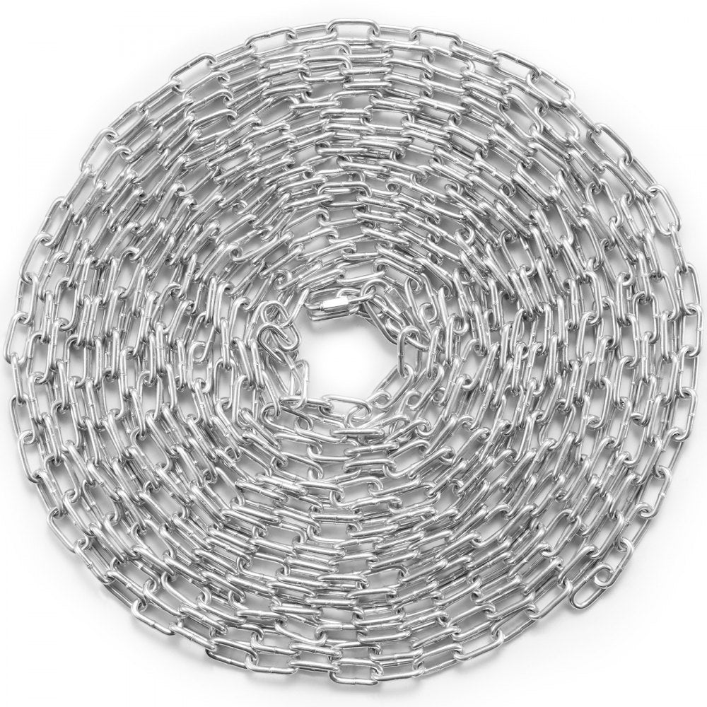 Zinc Plated Proof Coil Chain Carbon Steel Chain Sling 1/8" x 33` 350 lbs