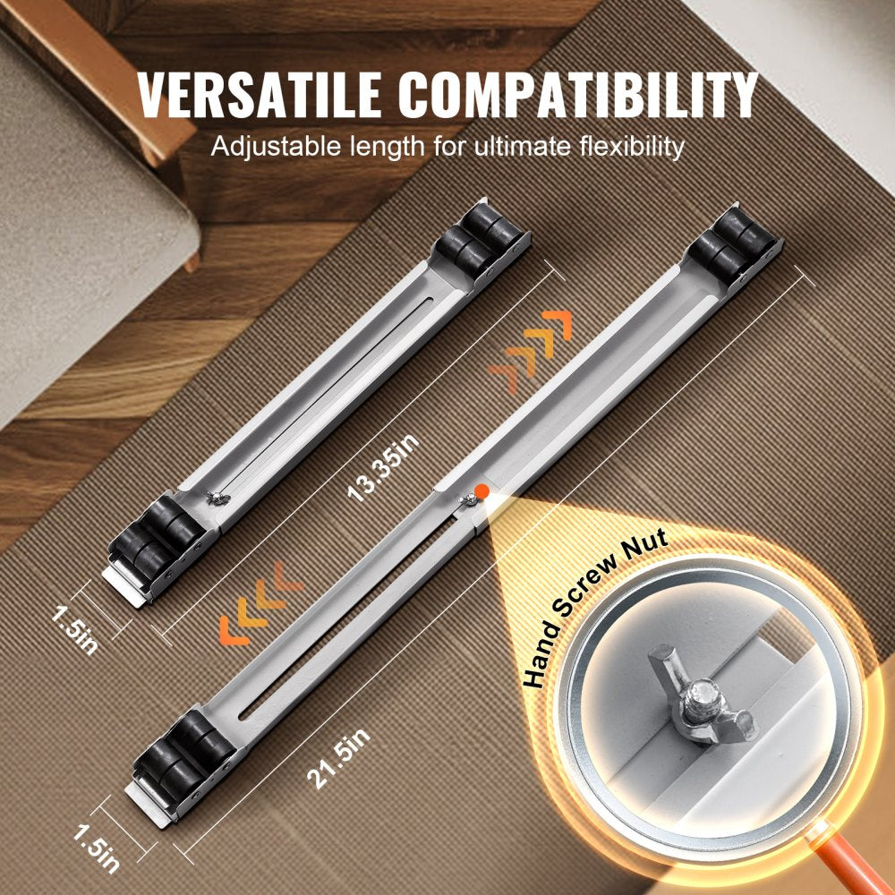 Heavy Duty Furniture Appliances Rollers, 660 lbs Total Load, Extendable Appliance Rollers Mobile Washing Machine Base, Fridge Stand Dolly Movers for Refrigerators, Dryers, Dishwashers, White