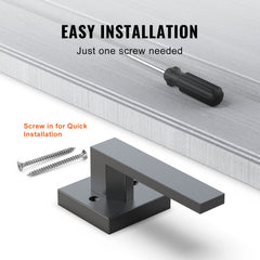 Dummy Door Lever, 1 PC Non-Turning Single Side Push/Pull Handle, Contemporary Square Door Lever Set, Reversible for Right and Left Sided Doors,For Pantry, Closet, and French Doors, Matte Black
