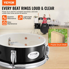 Adult Drum Set, 5-Piece, 22 inches Complete Full Size Drum Kit with Bass Toms Snare Floor Drum Adjustable Throne Stands Cymbal Hi-Hat Pedal and Drumsticks, Beginner Drum Kit for Adults, Black