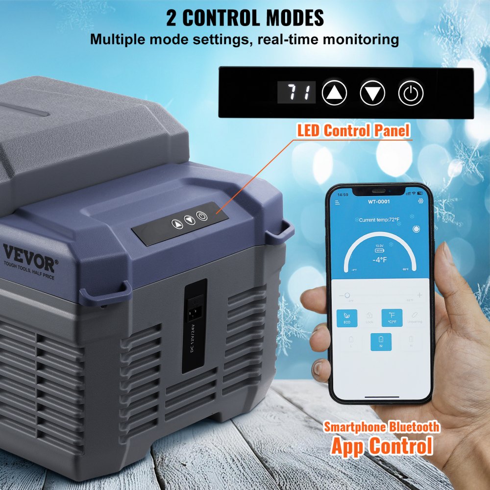 Portable Car Refrigerator Freezer Compressor 12 L Single Zone for Car Home
