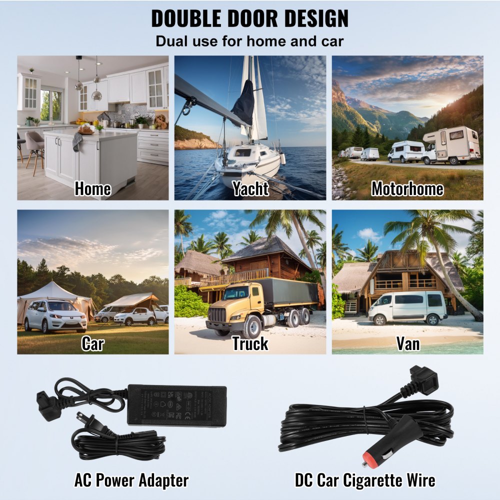 Portable Car Refrigerator Freezer Compressor 25 L Dual Zone for Home Car