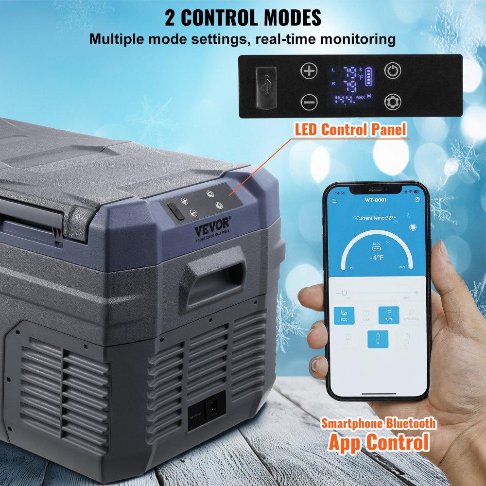 Portable Car Refrigerator Freezer Compressor 25 L Dual Zone for Car Home