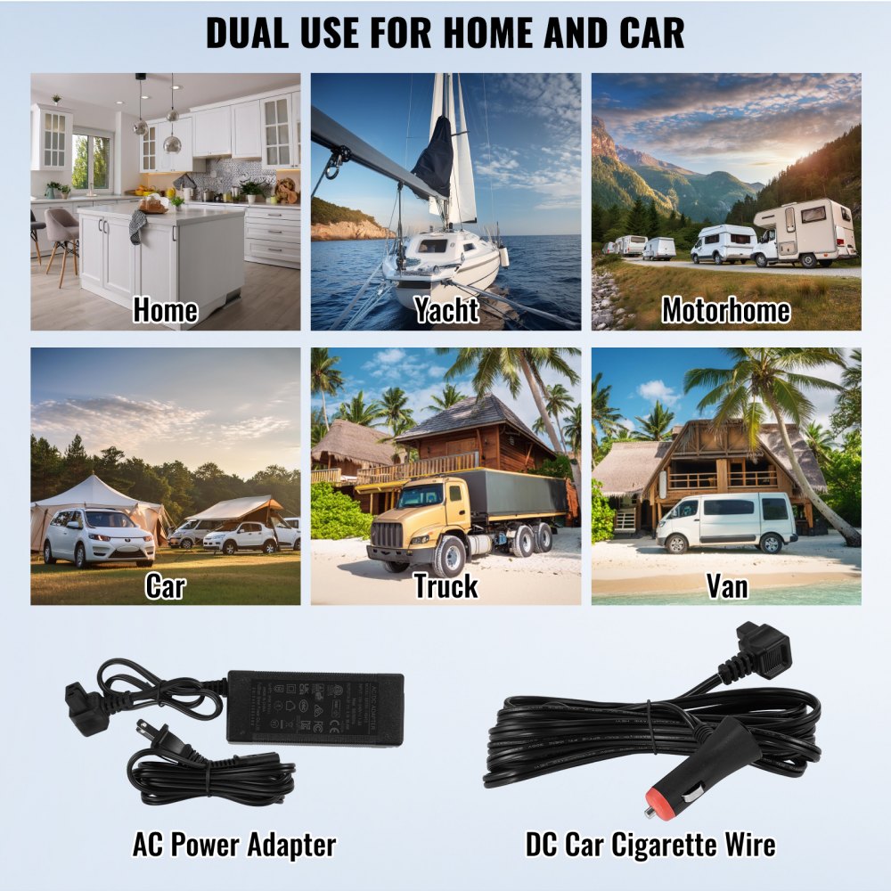Portable Car Refrigerator Freezer Compressor 25 L Dual Zone for Car Home