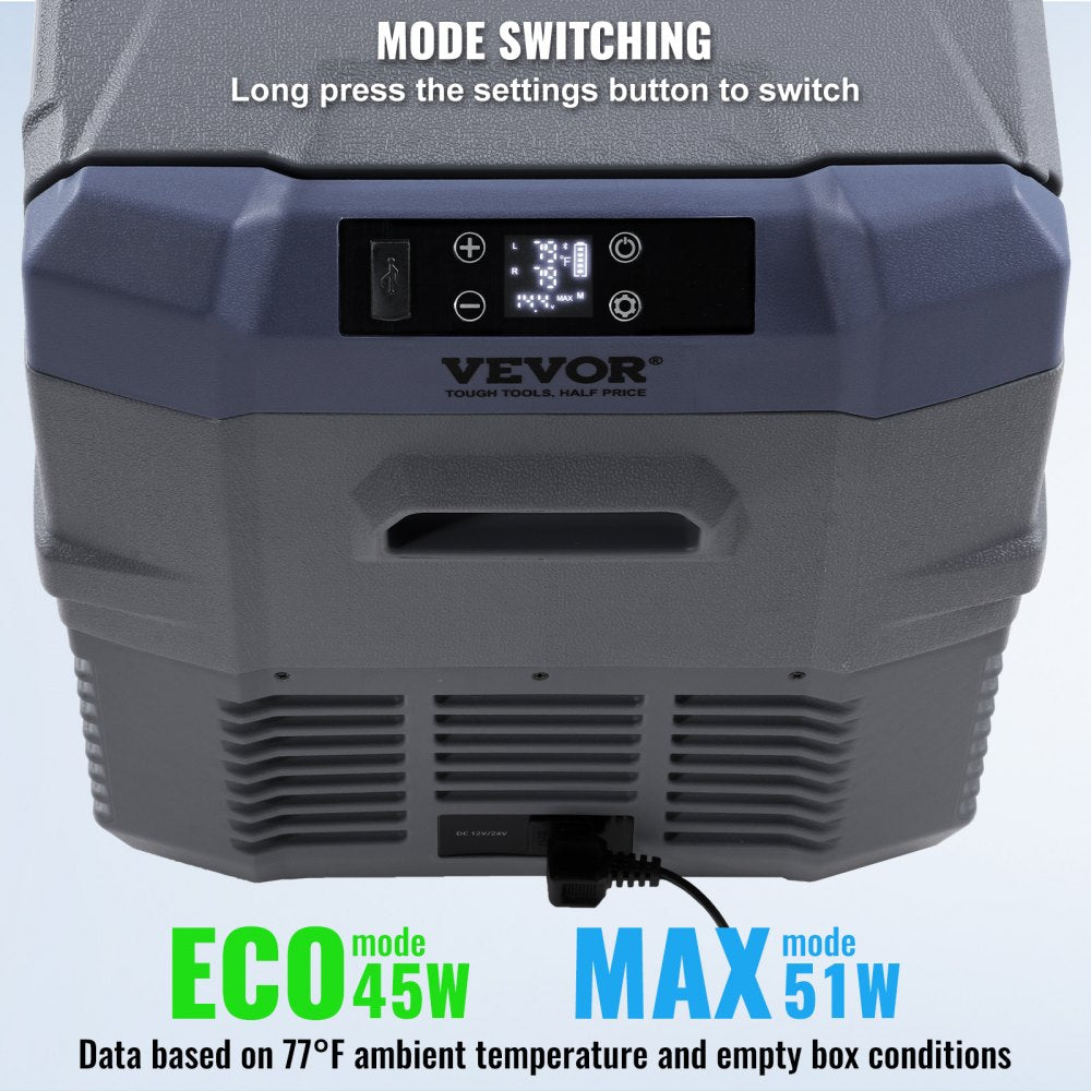 Portable Car Refrigerator Freezer Compressor 32 L Dual Zone for Home Car