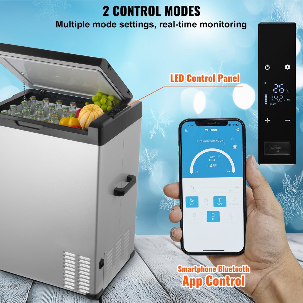 Portable Car Refrigerator Freezer Compressor 70 L Single Zone for Car Home
