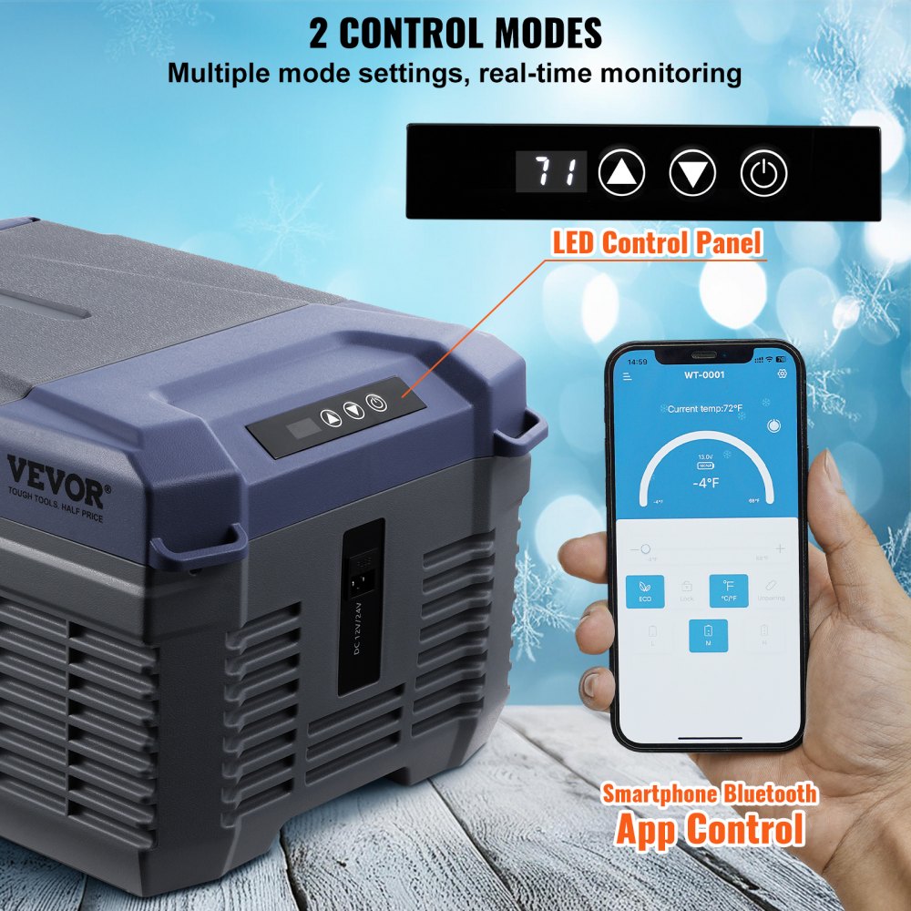 Portable Car Refrigerator Freezer Compressor 9 L Single Zone for Car Home