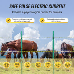 1640Ft 500M Electric Fence Wire Fencing Polywire Horse Cattle Livestock