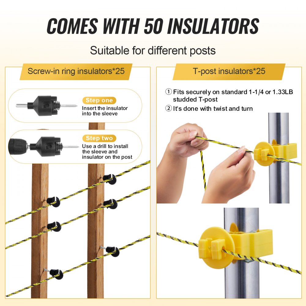 1640Ft 500M Electric Fence Wire Fencing Polywire Horse Cattle Livestock