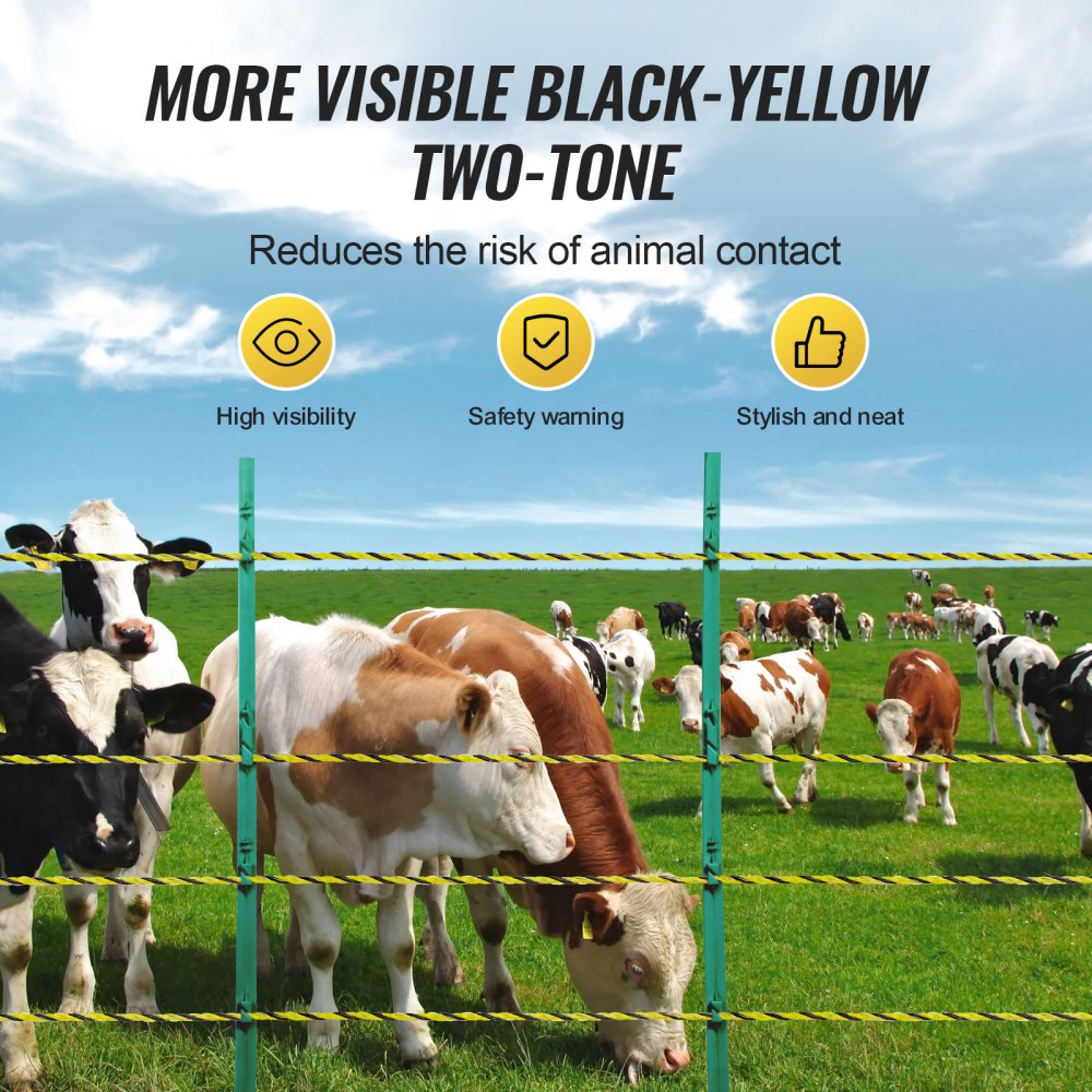 1640Ft 500M Electric Fence Wire Fencing Polywire Horse Cattle Livestock