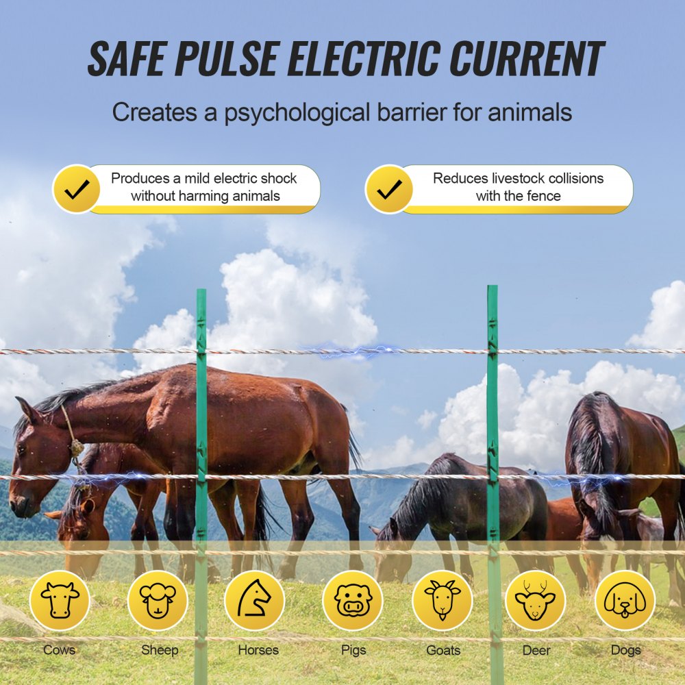 2625Ft 800M Electric Fence Wire Fencing Polywire Horse Cattle Livestock