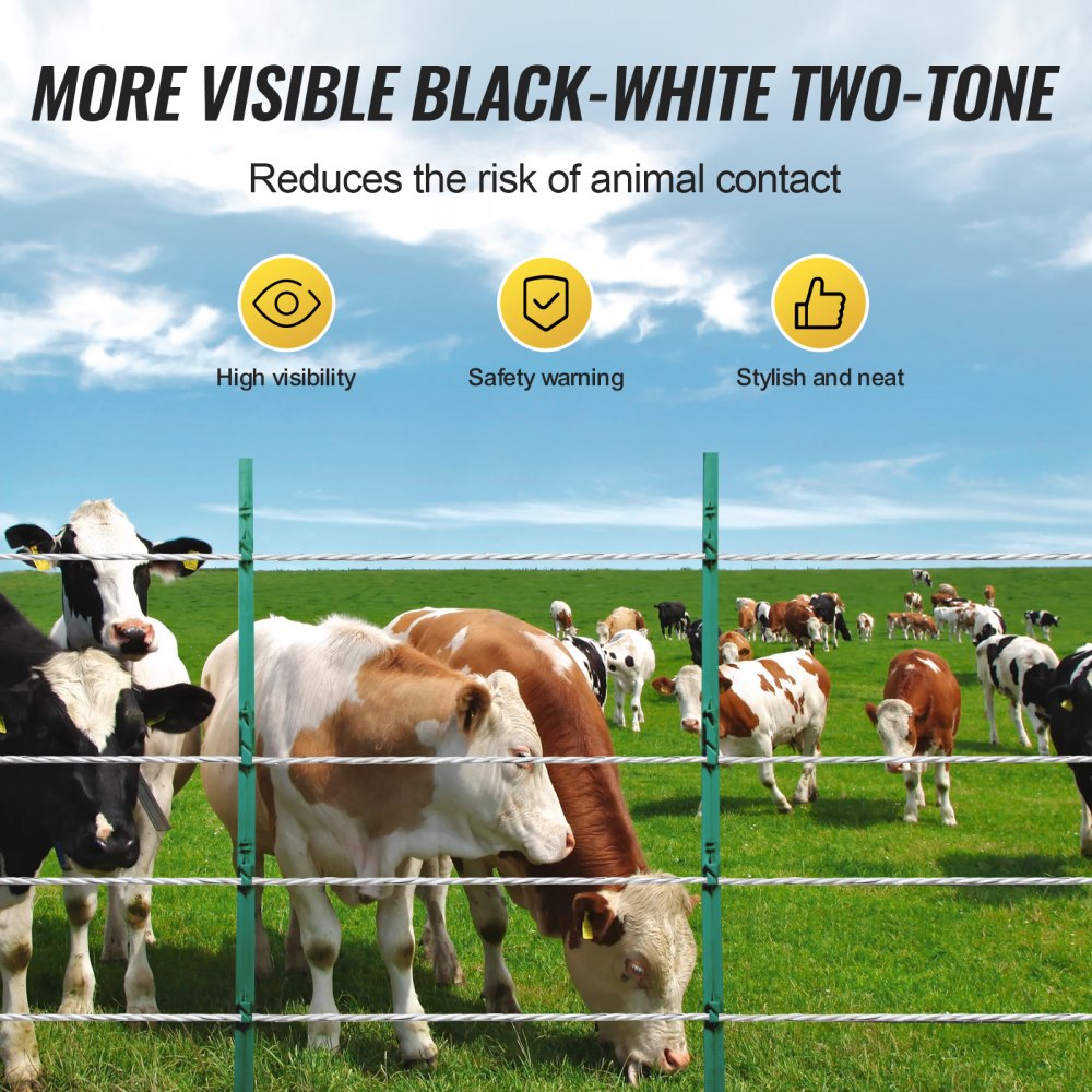 656Ft 200M Electric Fence Wire Fencing Polywire Horse Cattle Livestock