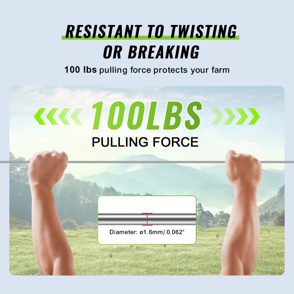 1640Ft 500M Aluminum Wire for Electric Fencing for Horse Cattle Livestock