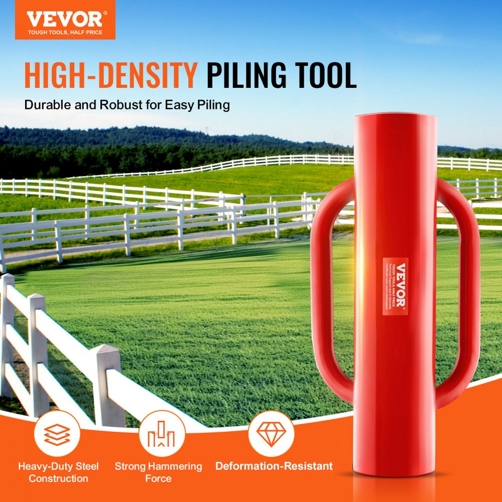 Fence Post Driver with Handles 2.7 in Inner Diameter T Post Pole Pounder