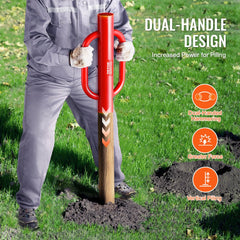 Fence Post Driver with Handles 4.11 in Inner Diameter T Post Pole Pounder