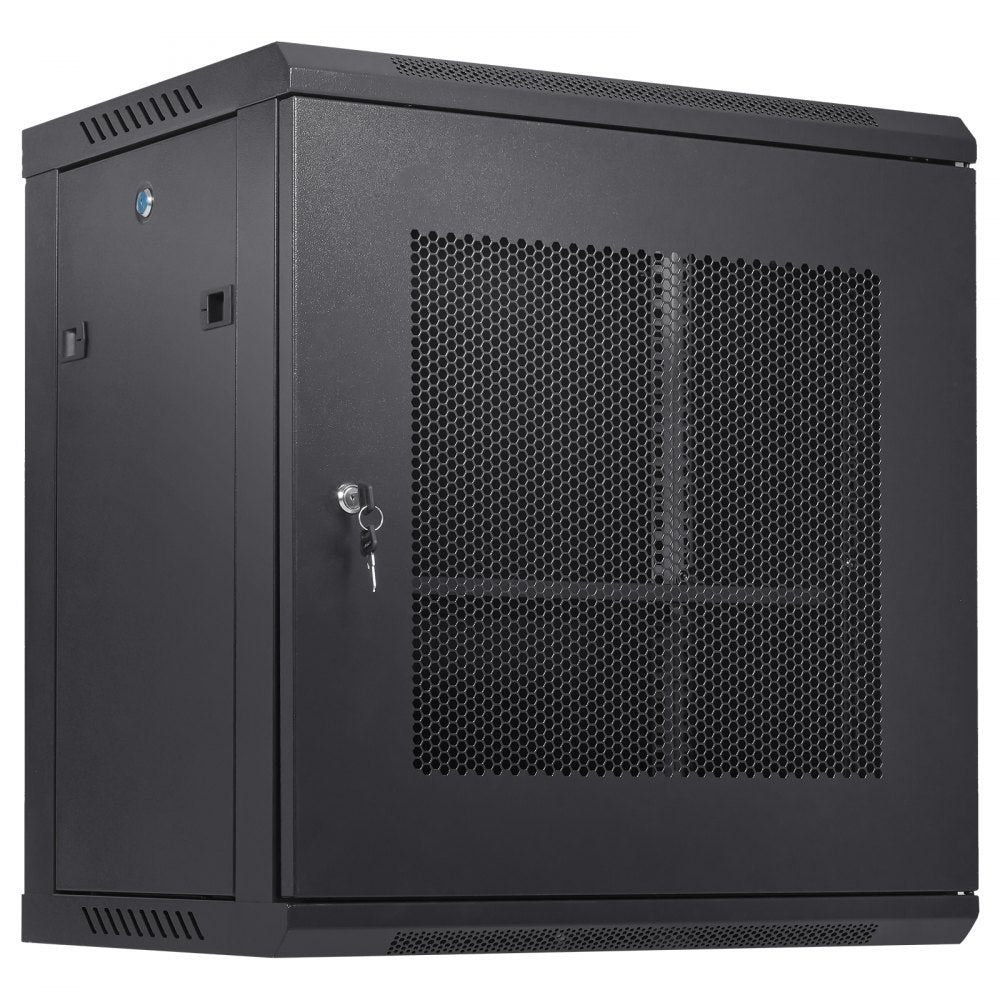 12U Wall Mount Network Server Cabinet, 15.5`` Deep, Server Rack Cabinet Enclosure, 200 lbs Max. Ground-mounted Load Capacity, with Locking Door Side Panels, for IT Equipment, A/V Devices
