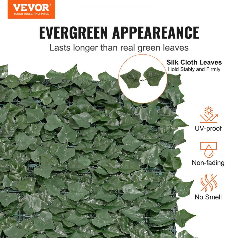 Privacy Ivy Fence, 59 x 118in Artificial Green Wall Screen, Greenery Ivy Fence with Mesh Cloth Backing and Strengthened Joint, Faux Hedges Vine Leaf Decoration for Outdoor Garden, Yard, Balcony