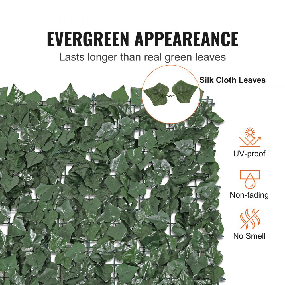 Ivy Privacy Fence, 96 x 72 in Artificial Green Wall Screen, Greenery Ivy Fence with Strengthened Joint, Faux Hedges Vine Leaf Decoration for Outdoor Garden, Yard, Balcony, Patio Decor