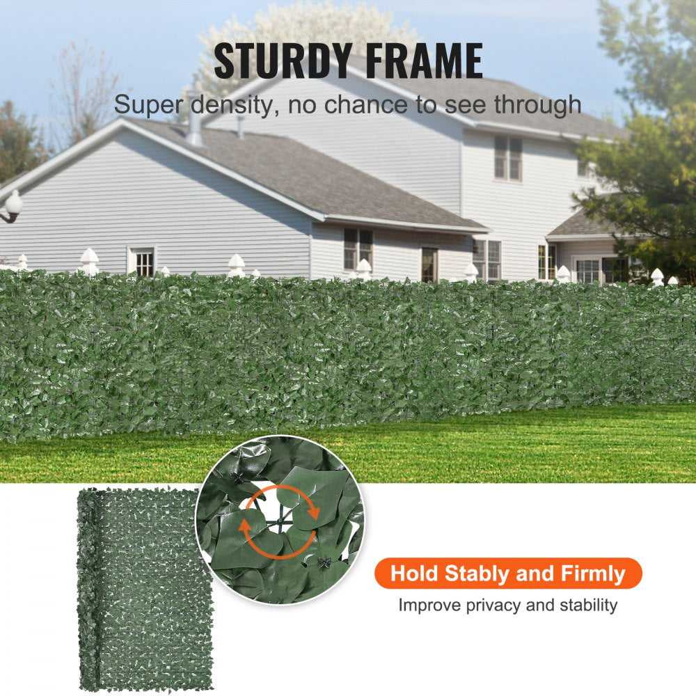 Ivy Privacy Fence, 96 x 72 in Artificial Green Wall Screen, Greenery Ivy Fence with Strengthened Joint, Faux Hedges Vine Leaf Decoration for Outdoor Garden, Yard, Balcony, Patio Decor