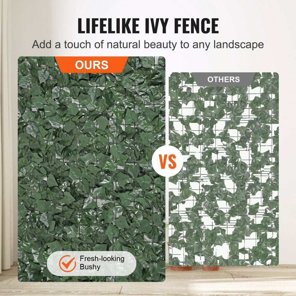 Ivy Privacy Fence, 96 x 72 in Artificial Green Wall Screen, Greenery Ivy Fence with Strengthened Joint, Faux Hedges Vine Leaf Decoration for Outdoor Garden, Yard, Balcony, Patio Decor