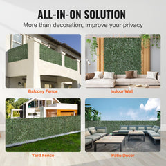 Ivy Privacy Fence, 96 x 72 in Artificial Green Wall Screen, Greenery Ivy Fence with Strengthened Joint, Faux Hedges Vine Leaf Decoration for Outdoor Garden, Yard, Balcony, Patio Decor