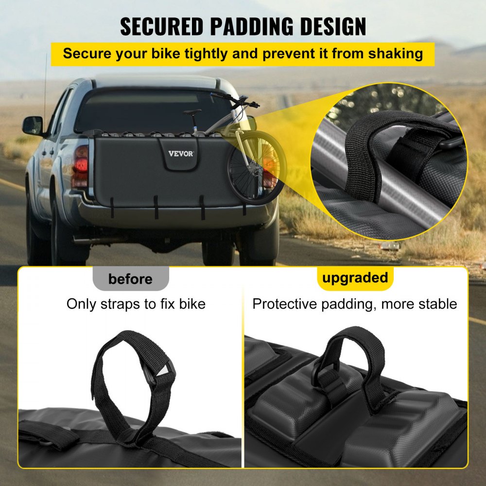 Tailgate Pad for Bikes, Tailgate Protection Cover Carries UP to 5 Mountain Bikes, 54" Bike Pickup Pad for Pickup Truck, Upgraded